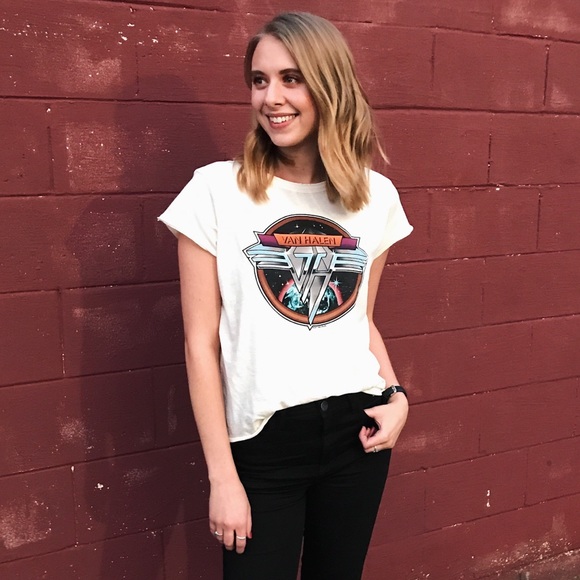 American Eagle Outfitters Tops - Cream Van Halen Tee